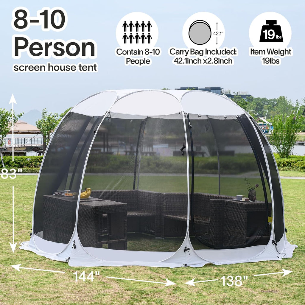 Screen gazebo, sleeps 6-10-15 people Igloo-style canopy tent with mosquito net on the sides Perfect for garden, patio, backyard wourant