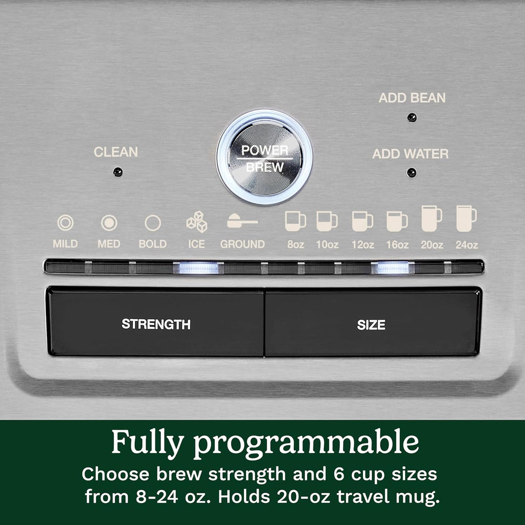Cuisinart Coffee Maker, Custom Grind and Brew Single Cup Coffee Maker, 6 Cup Sizes, Built-in Stainless Steel Burr Mill, Adjustable Strength, Grind Control and Over Ice Feature, Easy Cleaning, DGB-30 woonhhop