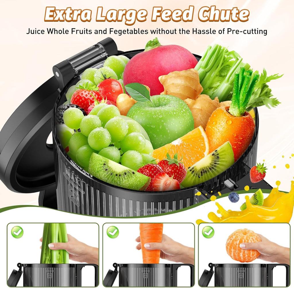 Cold Press Juicer Juicer Machines with 5.4" Wide Feed Chute Professional Slow Masticating Juicer wourant
