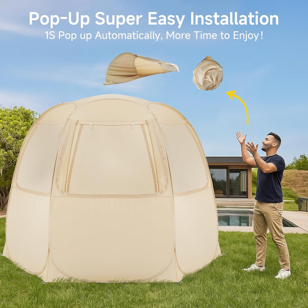 Alvantor Screen House Gazebo, 6-10-15 Person Pop Up Igloo Screened Canopy Tent with Mosquito Netting Sides, Instant UV Resistant Sun Shelter for Garden, Patio, Backyard wourant