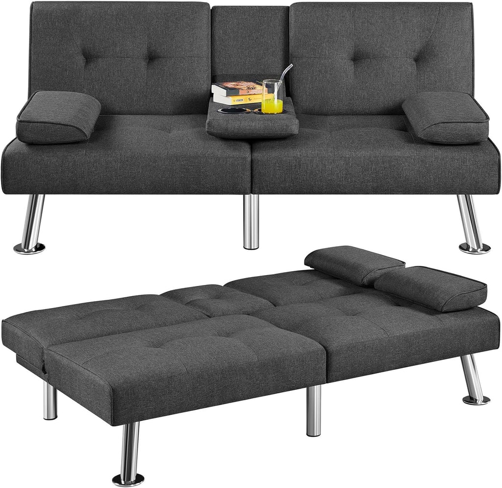 Convertible Sofa Bed Modern Imitation Leather Home Recliner Flip Double Sofa Folding Sofa Bed Guest Bed wourant