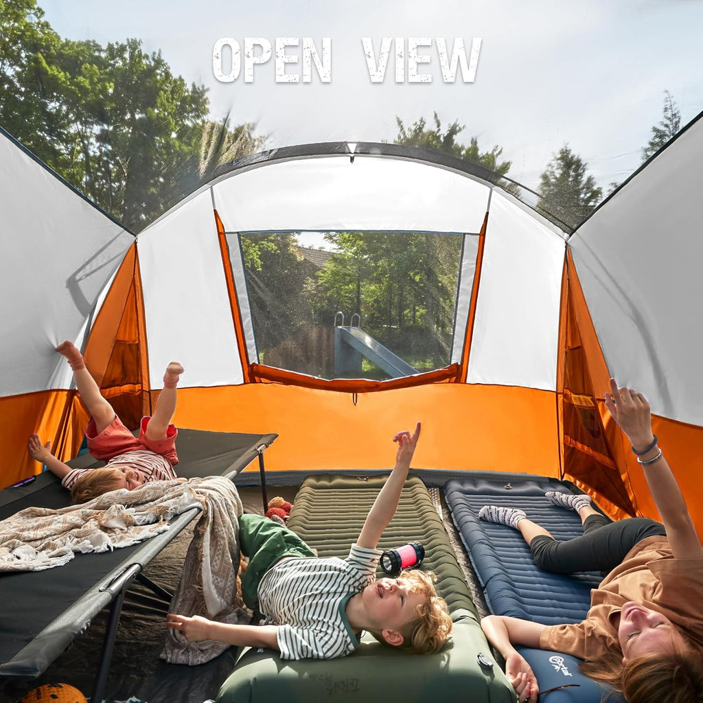 PORTAL 6/8/10 Person Family Camping Tent with Screen Room, Water Resistant Big Tunnel Tent with Rainfly, Large Family Tent for Outdoor Camping, Party wourant