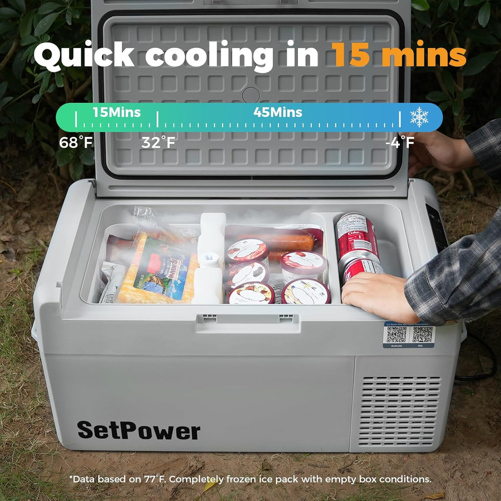 12V Refrigerator 21 Quart Portable Freezer 50 Hours Keep Cool,Electric Cooler for Vehicles Car Refrigerator 12V Portable Fridge for Car Camping Truck Van RV SUV Road Trip Travel RF20 wourant