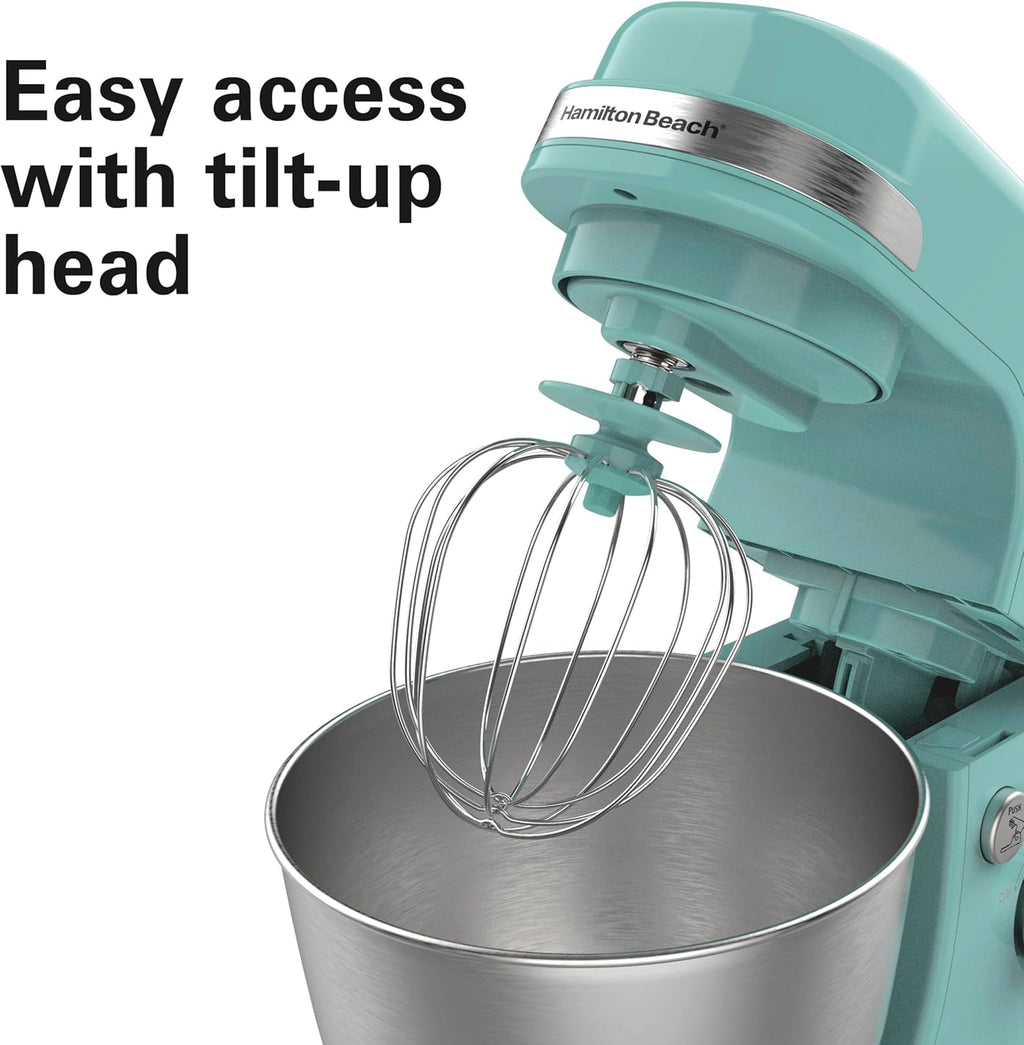 Hamilton Beach Electric Stand Mixer, 4 Quarts, Dough Hook, Flat Beater Attachments, Splash Guard 7 Speeds with Whisk, Black wourant