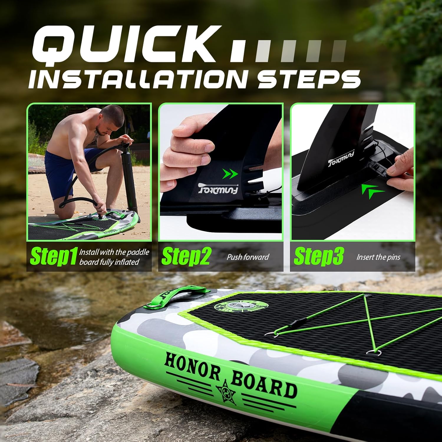 FunWater Inflatable Stand Up Paddle Board with Premium SUP Paddle Accessories, Non-Slip EVA Deck, 11'/10'6' Paddle wourant