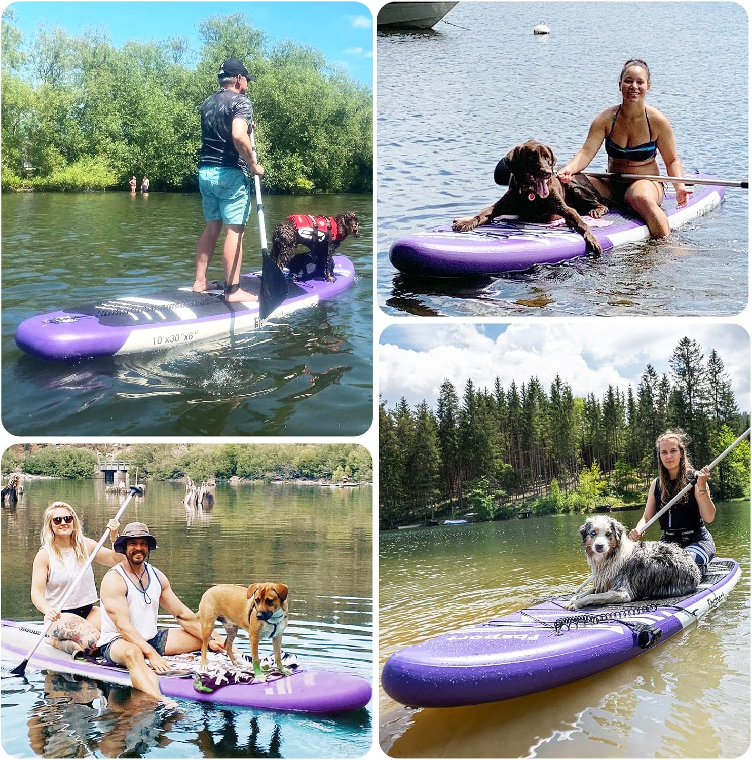 FBSPORT 11' Premium Stand Up Paddle Board, Yoga Board with Durable SUP Accessories & Carry Bag | Wide Stance, Surf Control, Non-Slip Deck, Leash, Paddle and Pump for Youth & Adult wourant