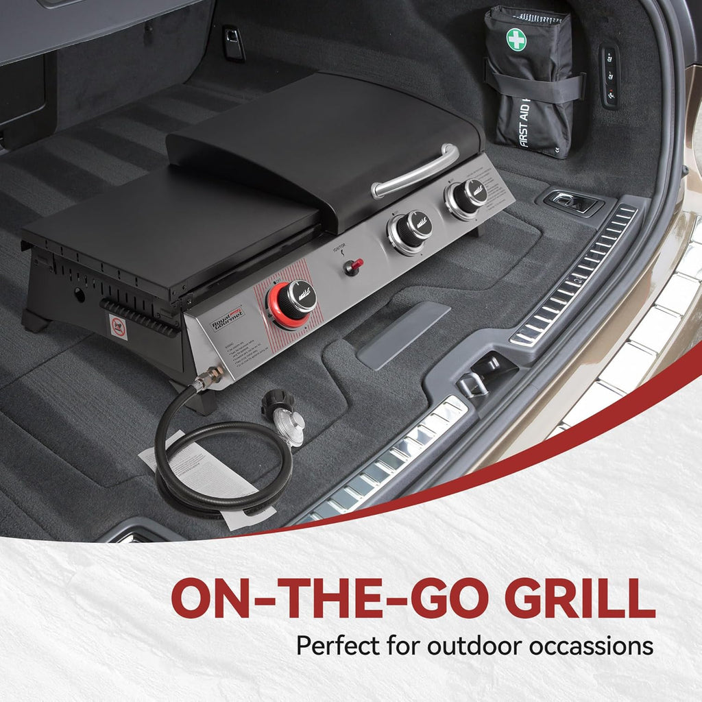 Royal Gourmet PD1305H 3 Burner Propane Gas Grill and Griddle Combo Lid 3-in-1 Grill Griddle Combo wourant