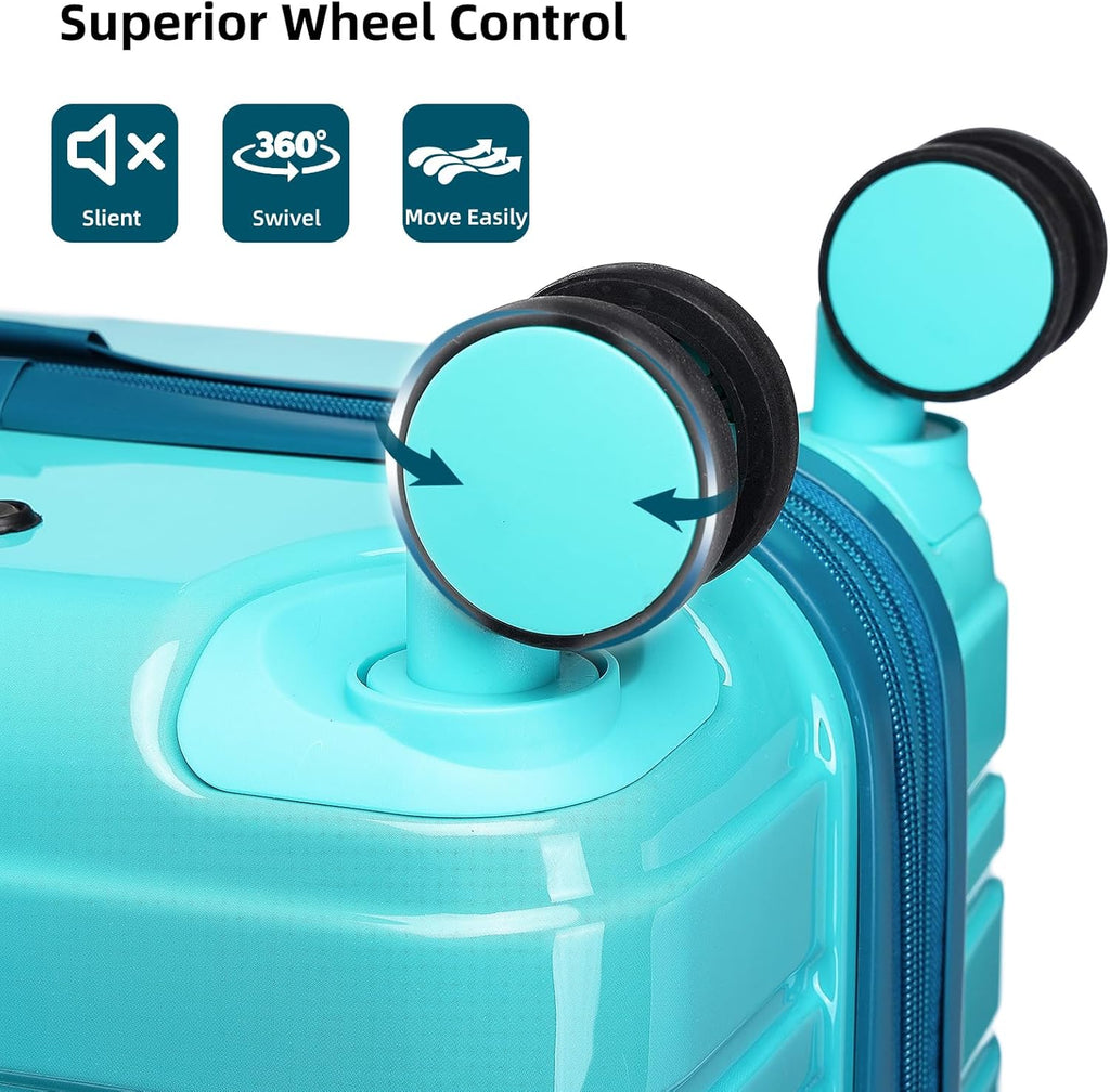 6-piece luggage set, expandable hardshell suitcase set with spinner wheels, lightweight rolling luggage set wourant