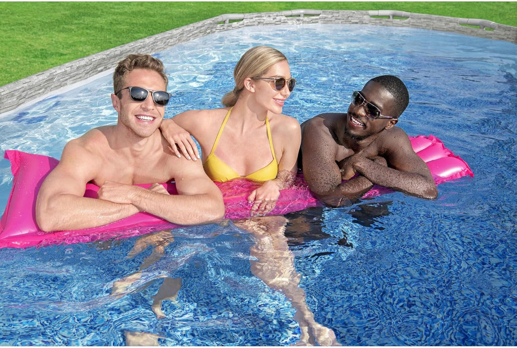 Power Steel Swim Vista Series II 14' x 8' 2" x 39.5" Above Ground Outdoor Swimming Pool Set with 530 GPH Filter Pump, Ladder, and Pool Cover wourant