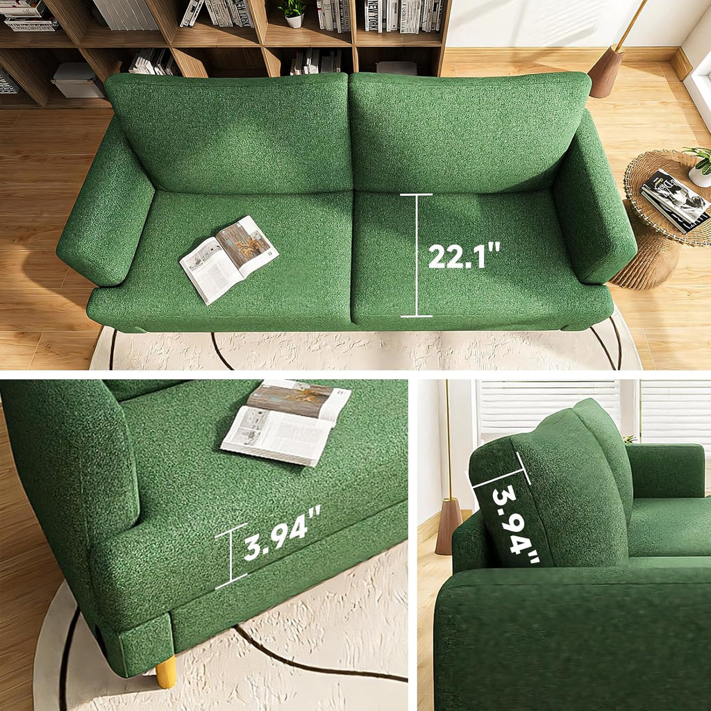 Loveseat Sofa Couch for Living Room USB Type C Ports Dark Gray Upholstered Small Couches wourant