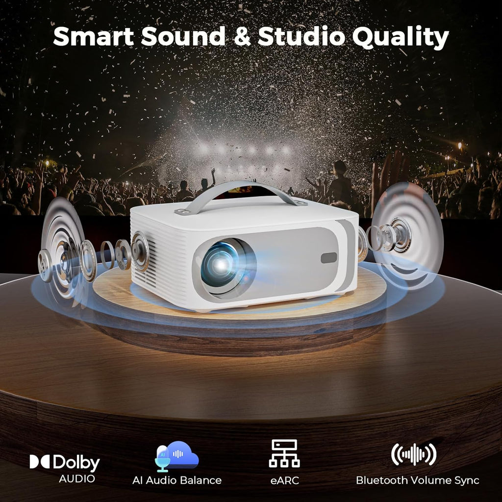 [5000+ Official-Apps & 3200 ANSI & 50W Dolby Audio] Outdoor-Projector-4k with WiFi wourant