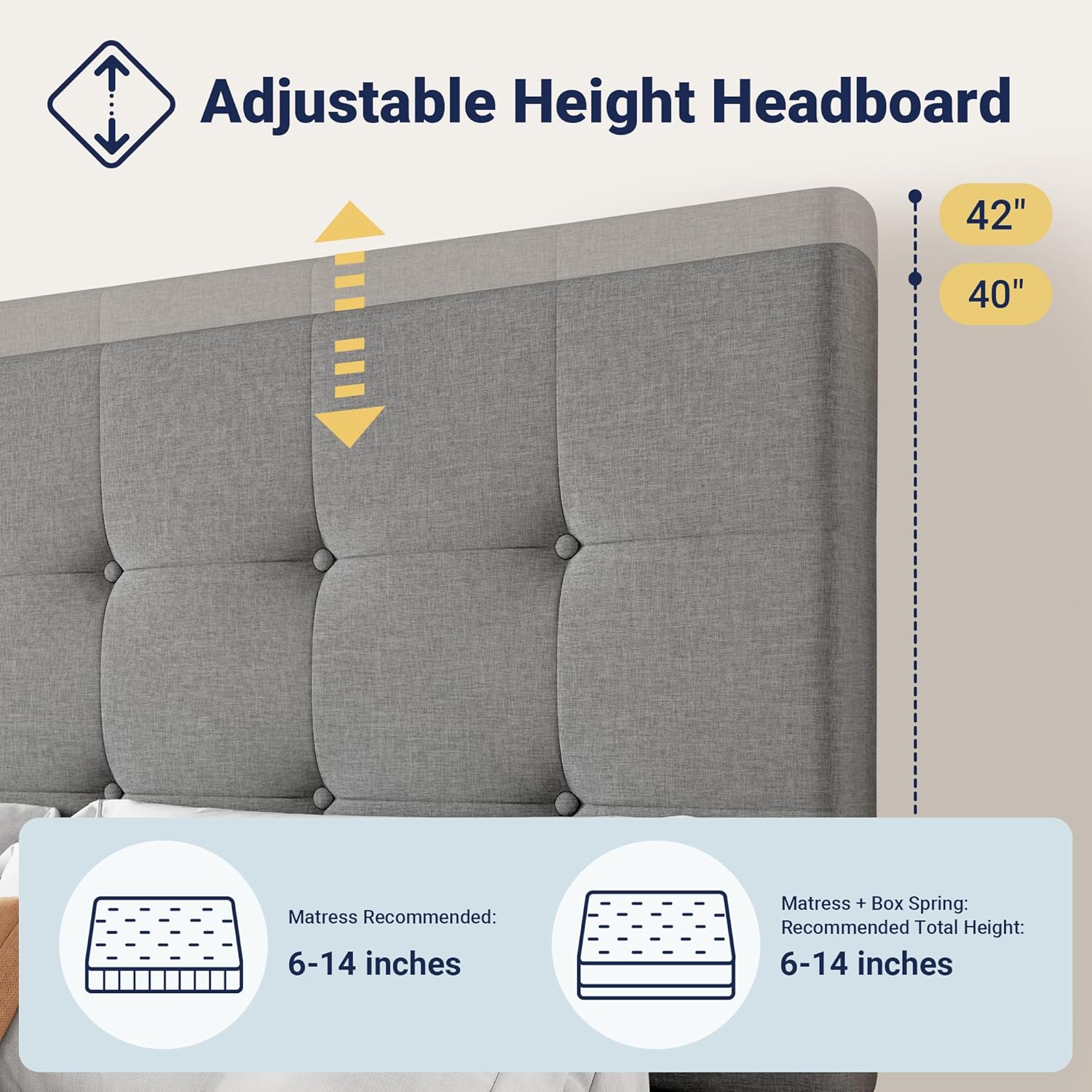 Allewie Upholstered Queen Size Platform Bed Frame with 4 Storage Drawers and Headboard wourant