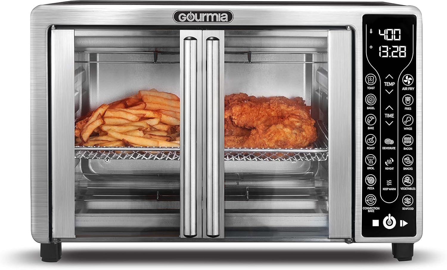 Gourmia Oven Air Fryer Combo with 17 Cooking Presets, 24L Capacity, Convection Rack, Baking Tray, Recipe Book GTF7460 wourant