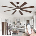 ZMISHIBO 72 inch Large Ceiling Fans with Lights and Remote, Indoor/Outdoor Black Modern Ceiling Fan for Kitchen Living Room Patio, 6 Speed Reversible Quiet DC Motor, 3 CCT, Dual Finish 8 Blades wourant