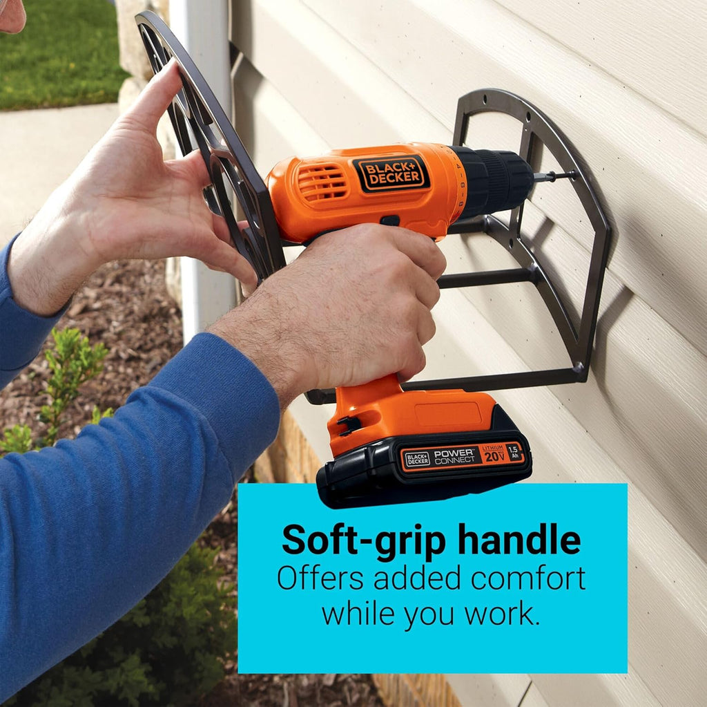 BLACK+DECKER 20V MAX POWERCONNECT Power Drill Cordless Drill Driver Electric Screwdriver with 30 Piece Bit Set and Drivers Kit, Battery and Charger Included (LD120VA) wourant