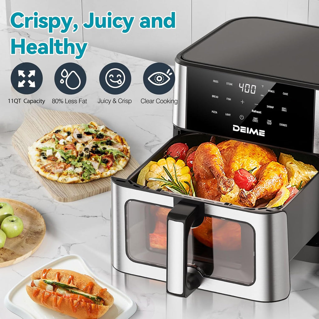 DEIME Air Fryer 10.2 QT Oilless 1700W Large Capacity Oven Air Fryers wourant