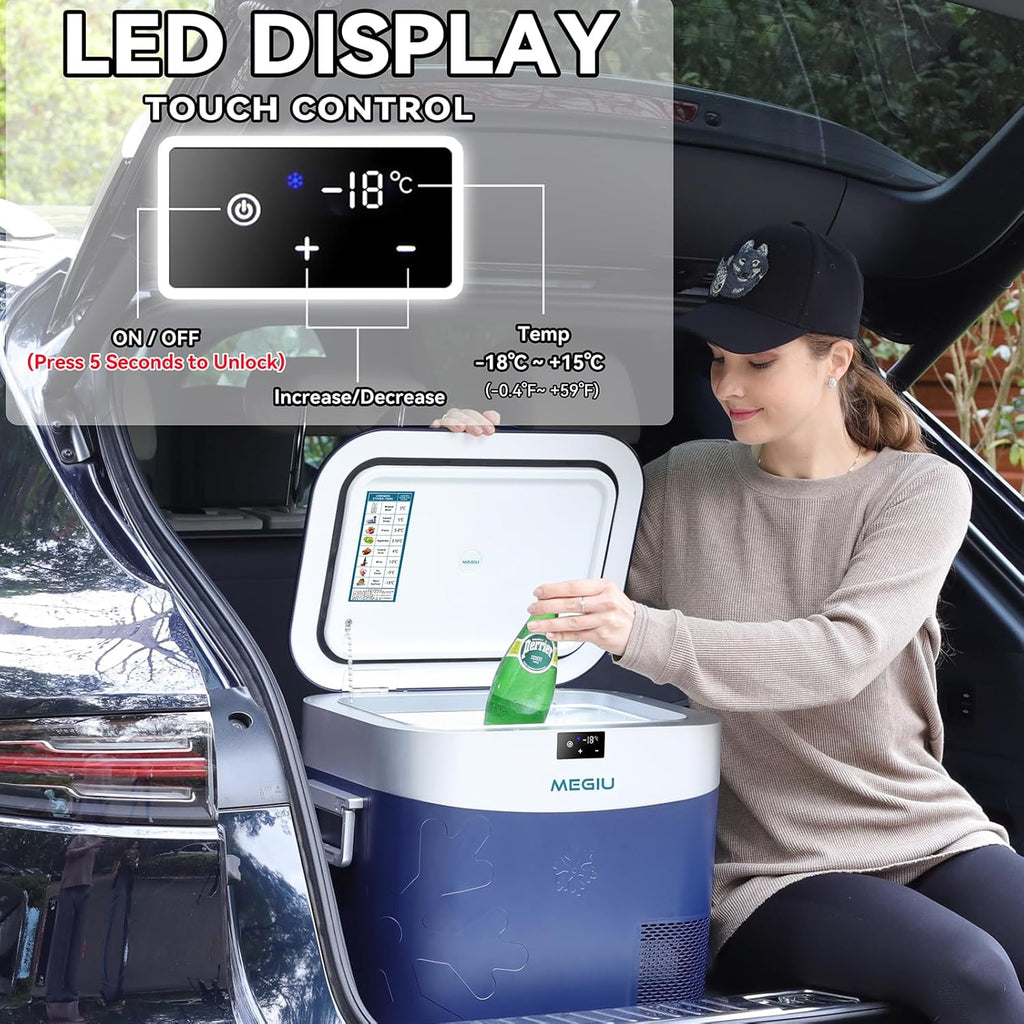 Car Fridge Portable 12 Volt Refrigerator 23 Quart (22 Liter) Freezer Compressor Cooler 12V/24V DC wourant
