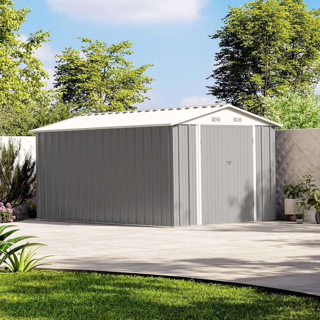Patiowell 5x3 FT Outdoor Storage Shed Tool Shed with Sloping Roof and Lockable Door Metal Shed wourant