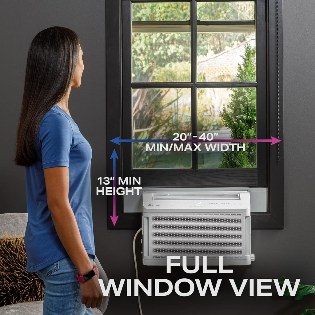 PHNT10CC Clearview Air Conditioner 10,300, Inverter Technology, Ultra Quiet, Medium Rooms up to 450 Sq. FT, Full Window View with Easy Installation, Energy-Efficient Cooling, 10300 BTU, White wourant