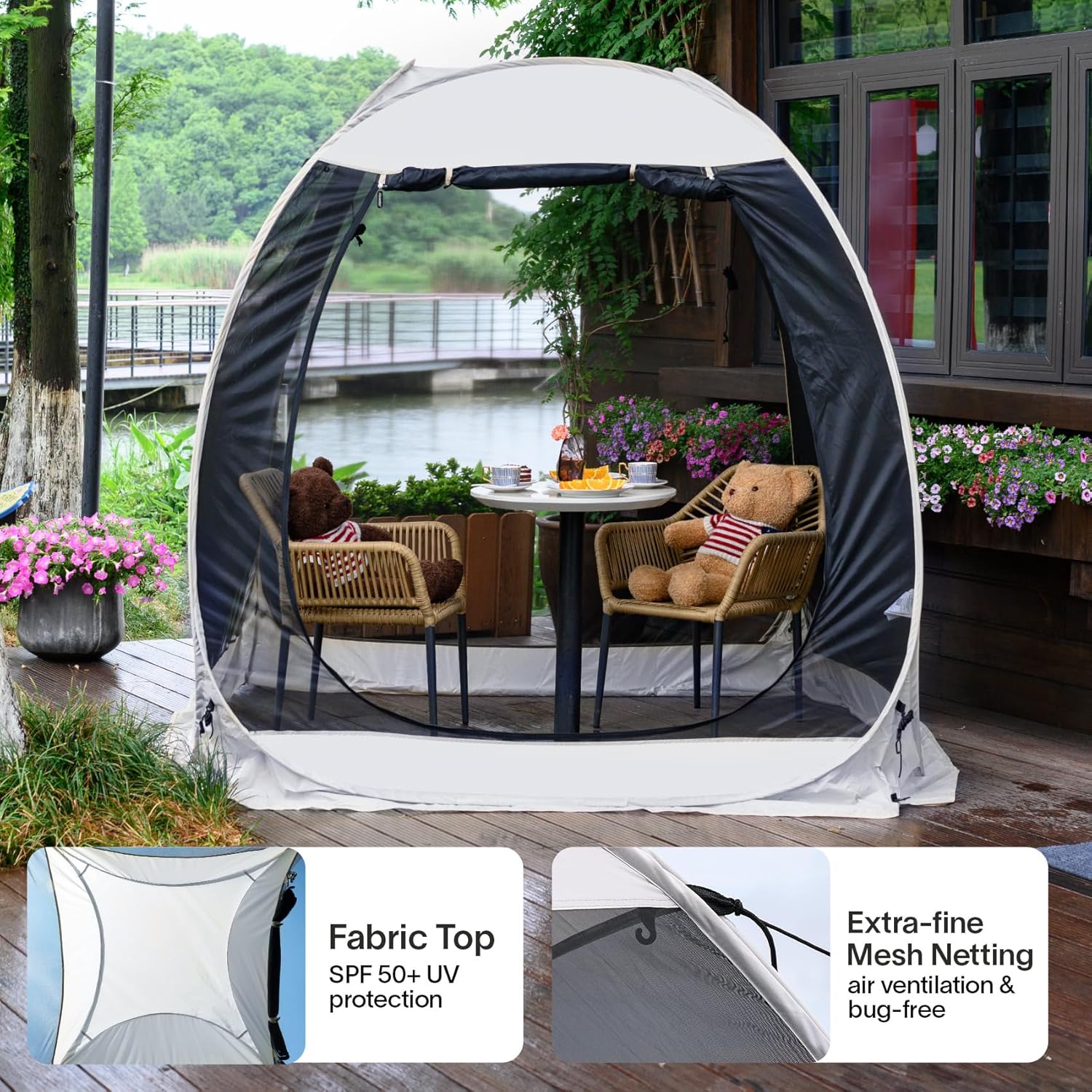 Screen gazebo, sleeps 6-10-15 people Igloo-style canopy tent with mosquito net on the sides Perfect for garden, patio, backyard wourant