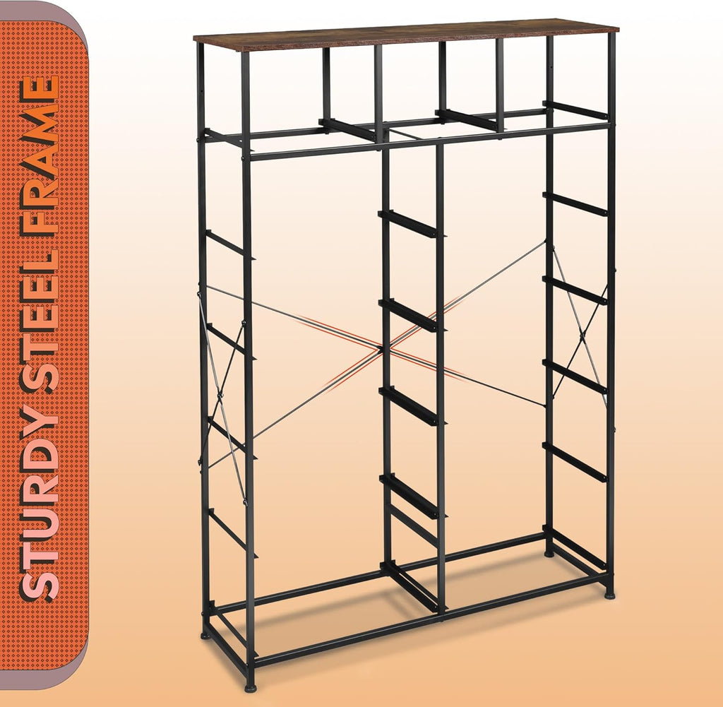 WLIVE Storage Organizer Unit with 13 Fabric Bins, Storage Drawers Organizer with Steel Frame, Tall Storage Tower Organizaton for Living Room, Hallway, Office, Charcoal Black wourant