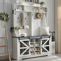 JXQTLINGMU 59-inch Farmhouse Foyer Tree with Shoe Storage, Entryway Bench Foyer Coat Rack Cabinet wourant