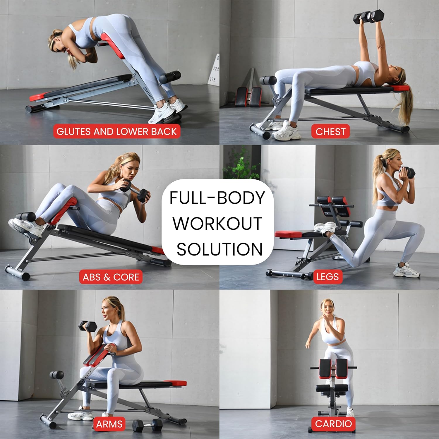 FF Finer Form Multi-Functional Weight Bench for Full All-in-One Body Workout Adjustable Workout Bench Press wourant
