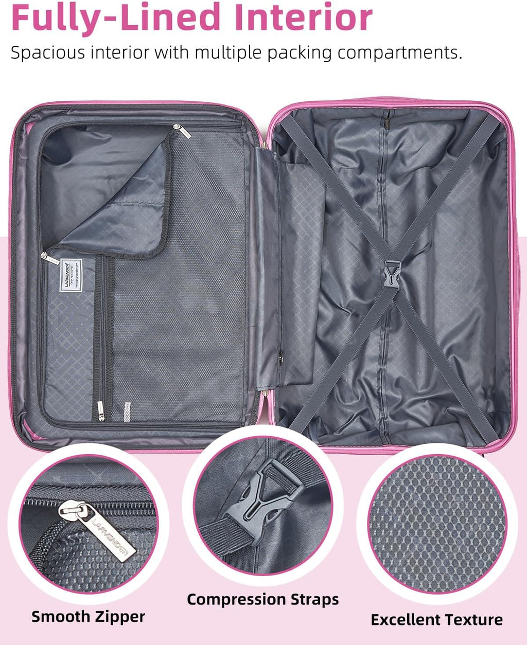 6-piece luggage set, expandable hardshell suitcase set with spinner wheels, lightweight rolling luggage set wourant