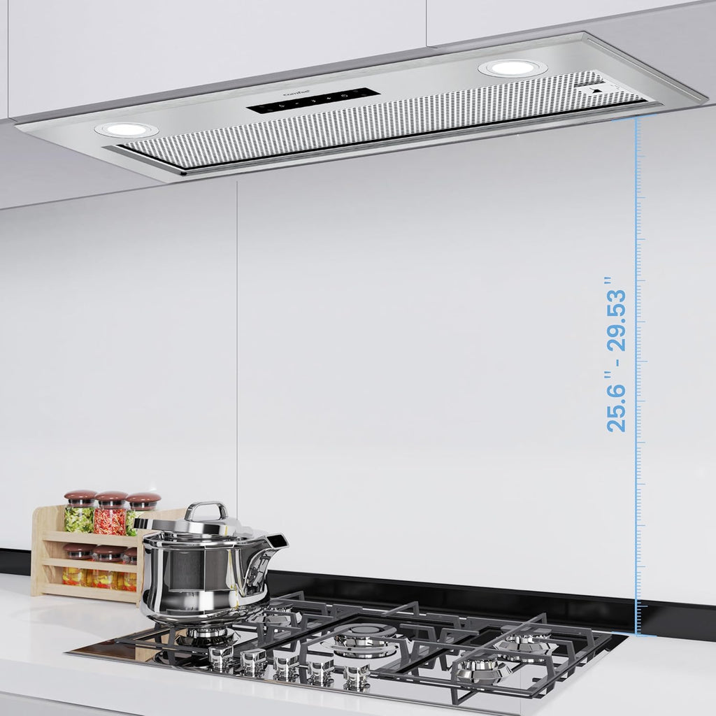 Comfee 30" Under Cabinet Ducted/Ductless Convertible Slim Vent Durable Stainless Steel Kitchen Reusable Filter wourant