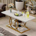 GiftGo Rustic Style Coffee Table Storage Industrial Style Three Tier Centerpiece Living Room Table wourant