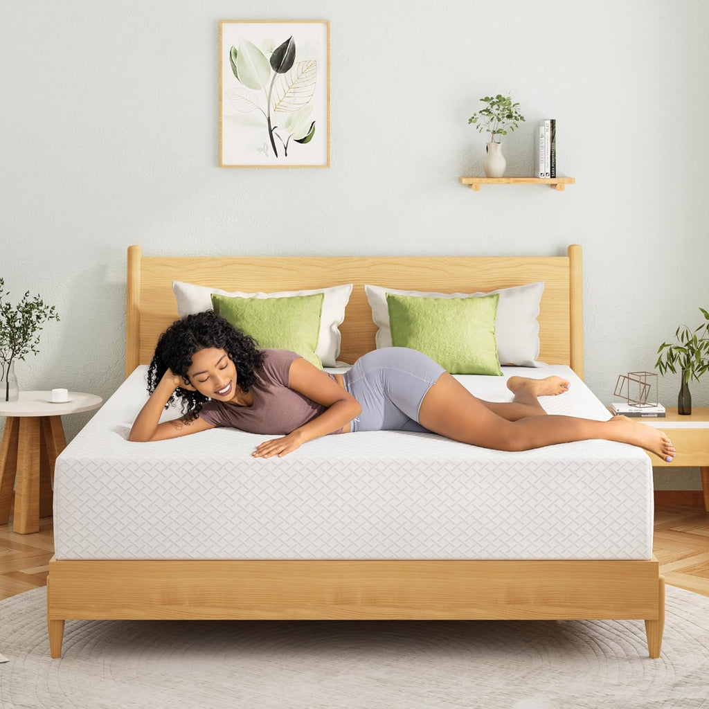 EGOHOME 8 Inch Twin Mattress, Memory Foam Mattress with Cooling Green Tea Gel, Relieve Pressure with Medium Firm Support, CertiPUR-US Certified, 75''L x 38''W, White woonhhop