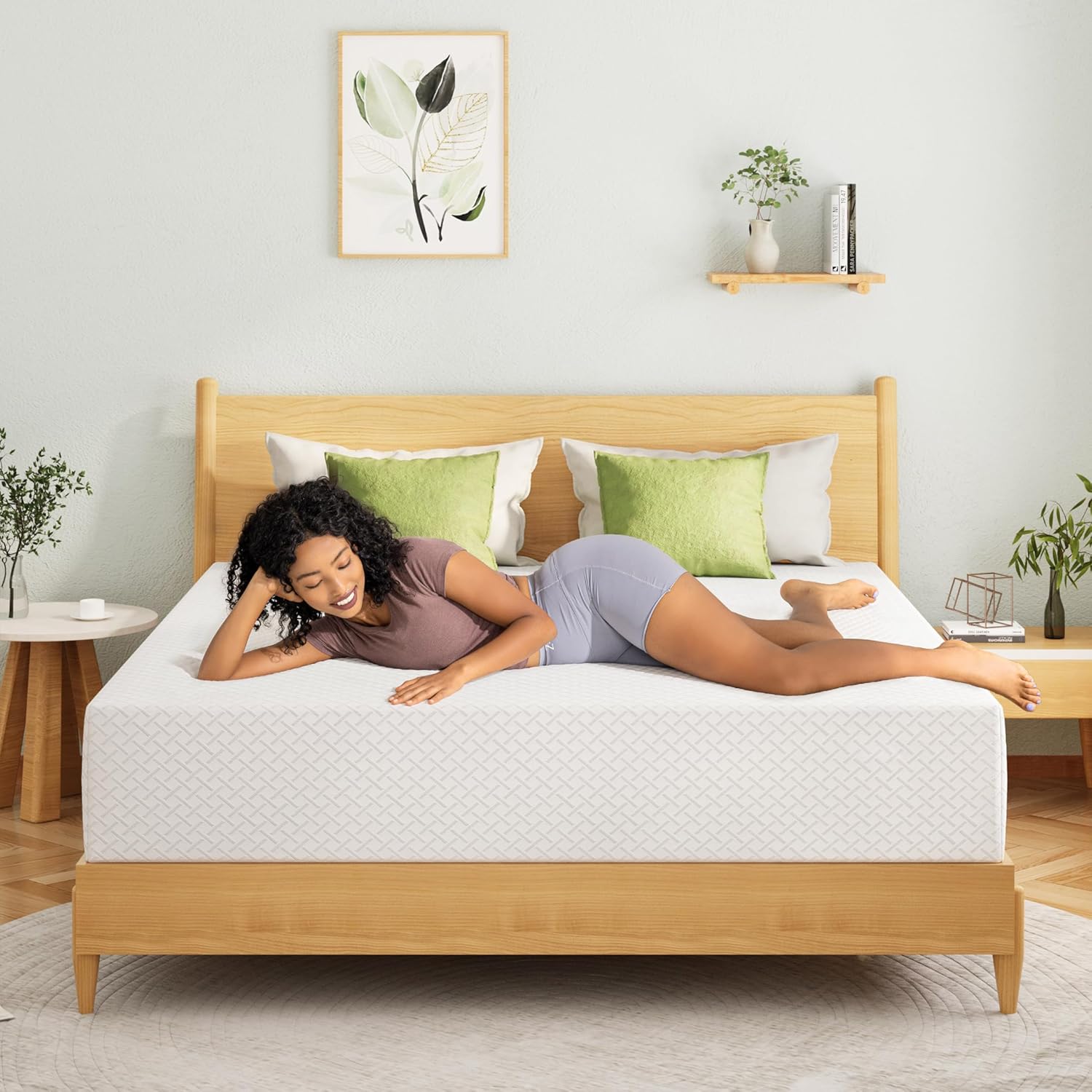 EGOHOME 8 Inch Twin Mattress, Memory Foam Mattress with Cooling Green Tea Gel, Relieve Pressure with Medium Firm Support, CertiPUR-US Certified, 75''L x 38''W, White woonhhop