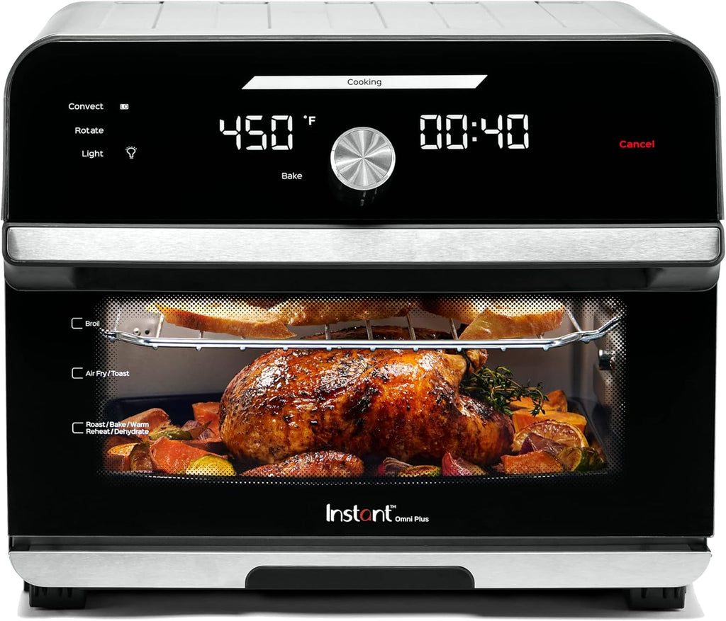 Instant Pot Omni Plus 19QT/18L Toaster Oven Air Fryer, 10-in-1 Functions, Fits 12" Pizza, Crisp, Broil, Bake, Roast, Toast, Warm, Convection, 100+ In-App Recipes, from the Makers of Instant Pot, Black wourant