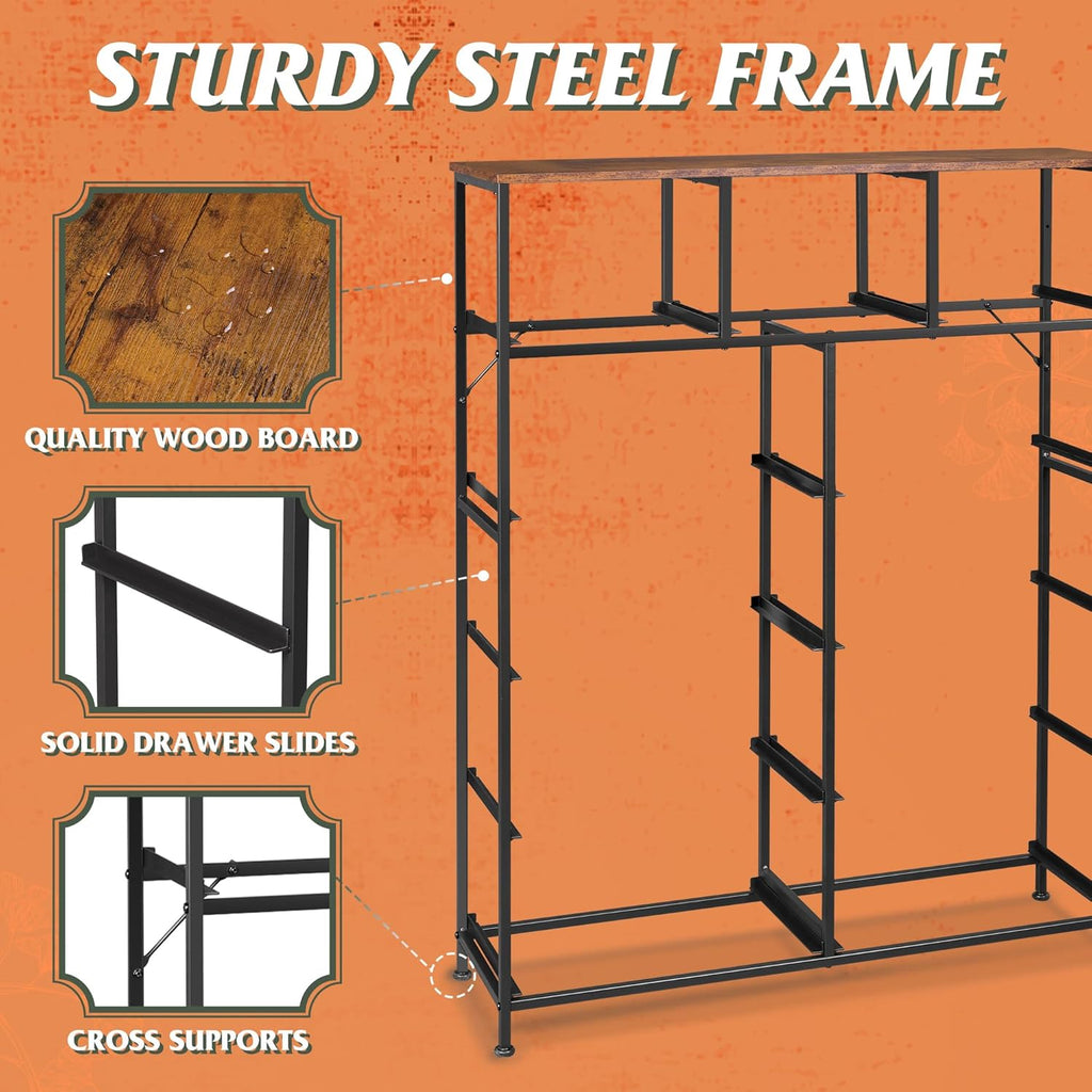 Storage Organizer Unit with 11 Fabric Bins, Storage Drawers Organizer with Steel Frame, Tall Storage Tower Organizaton wourant