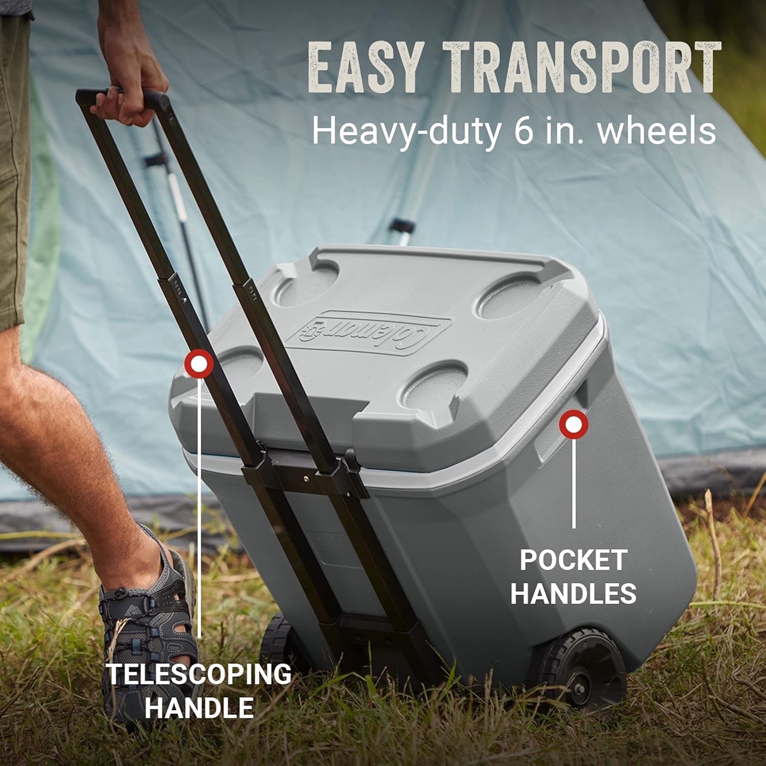 Coleman Classic Series Insulated Portable Wheeled Cooler, Leak-Resistant Outdoor Hard Cooler Keeps Ice up to 5 Days, 100-Quart wourant
