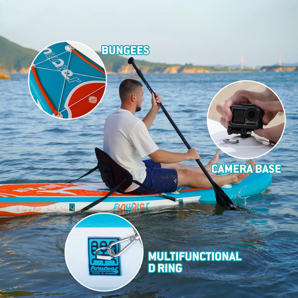FunWater Inflatable Stand Up Paddle Board with Premium SUP Paddle Accessories, Non-Slip EVA Deck, 11'/10'6' Paddle wourant