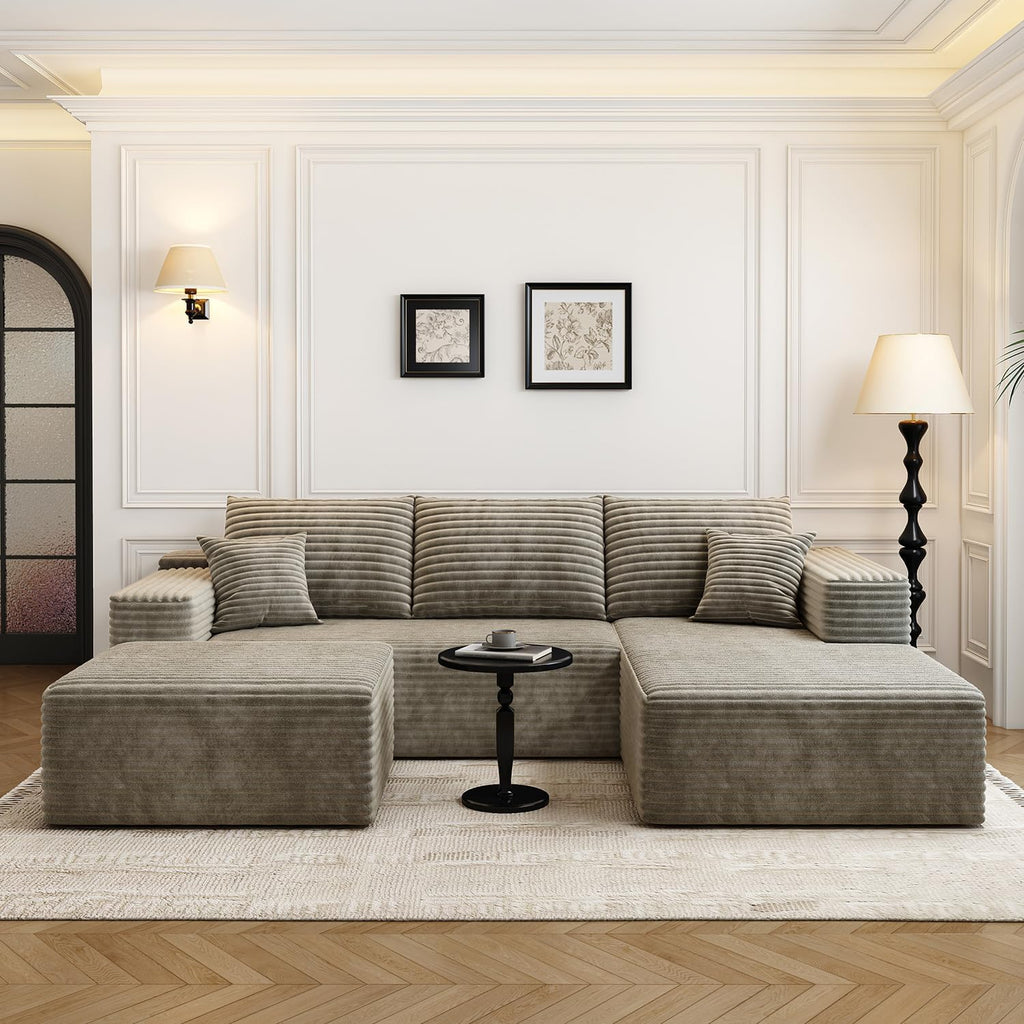 107.5" Cloud Modular Sectional Sofa Couch with L-Shape Chaise,Modern Minimalist Upholstered Couches wourant