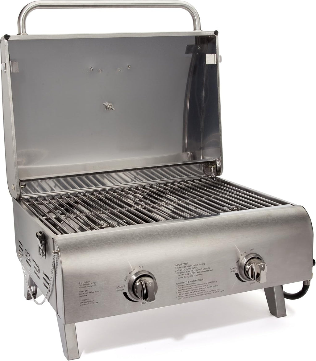 Cuisinart Chef Style Tabletop Portable Propane Grill 2 Burner Outdoor Gas Grill wourant