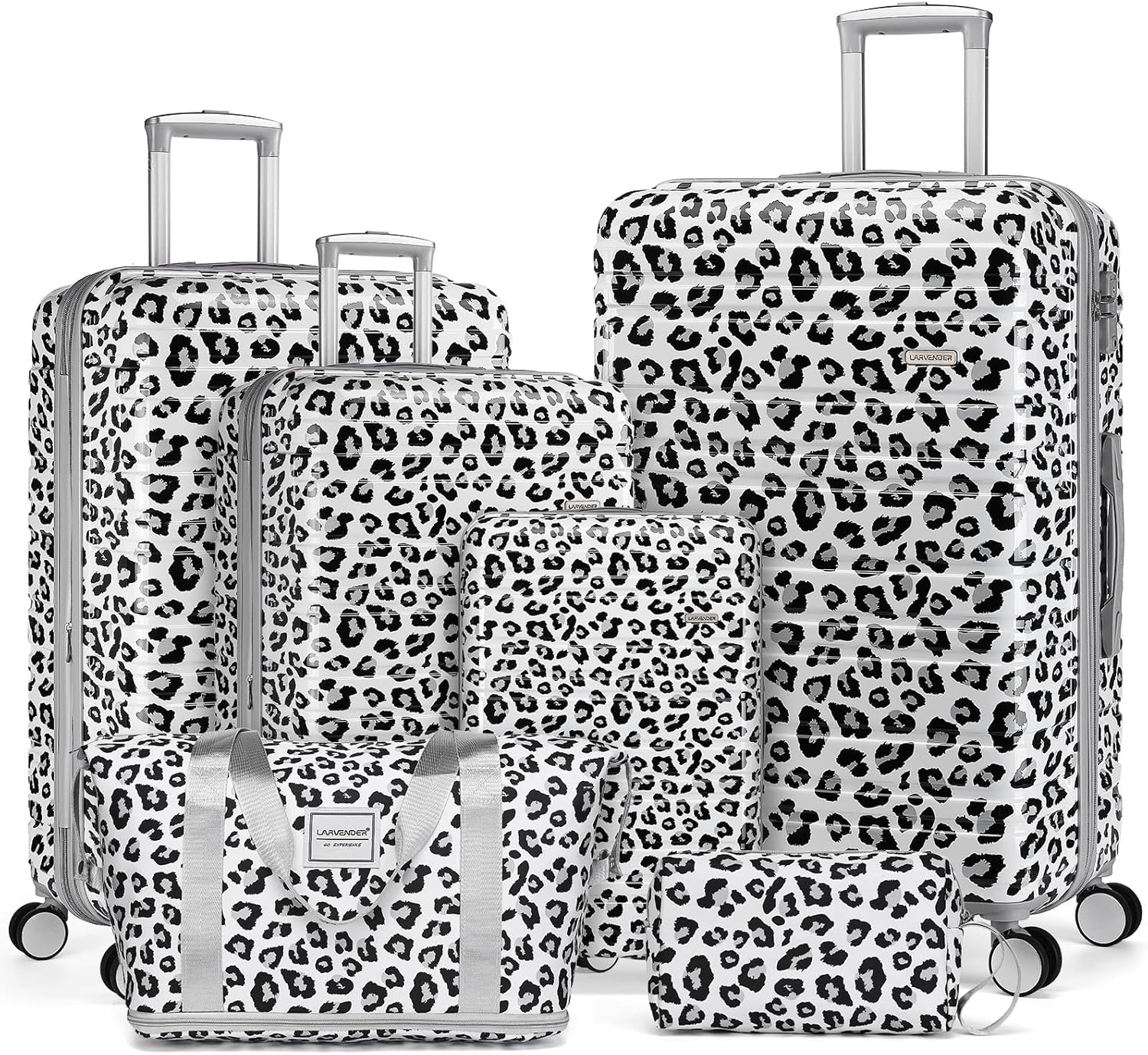 6-piece luggage set, expandable hardshell suitcase set with spinner wheels, lightweight rolling luggage set wourant