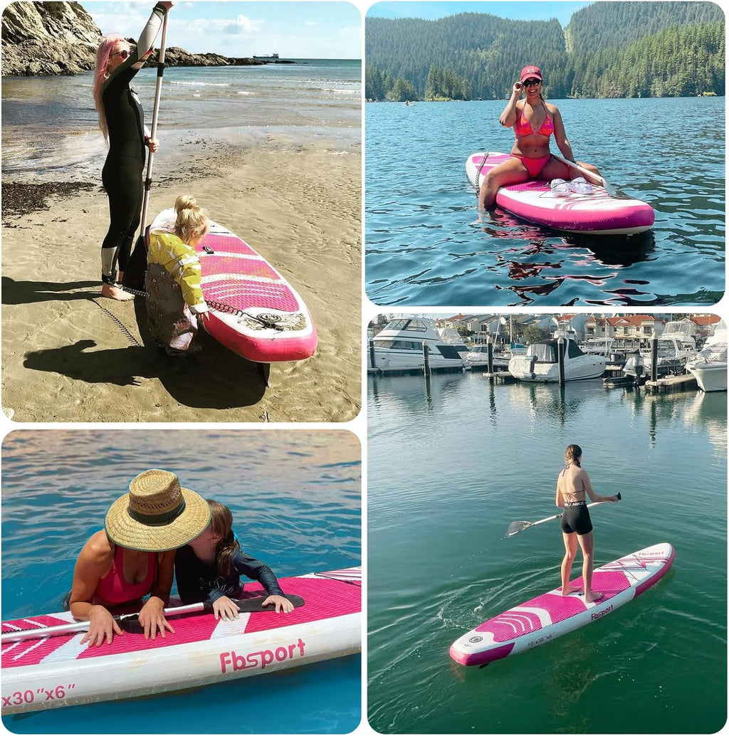 FBSPORT 11' Premium Stand Up Paddle Board, Yoga Board with Durable SUP Accessories & Carry Bag | Wide Stance, Surf Control, Non-Slip Deck, Leash, Paddle and Pump for Youth & Adult wourant
