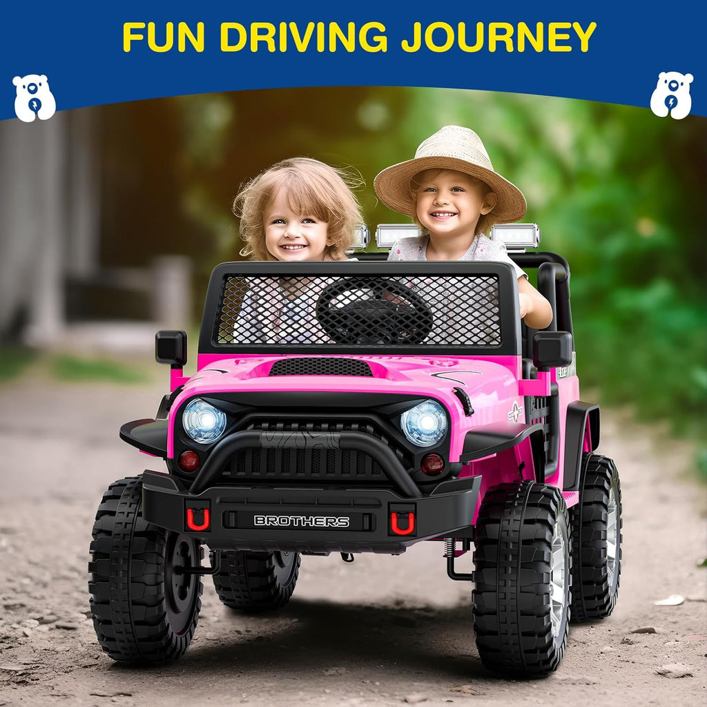 L8 Ride On Car, 2 Seater, 12V Kids Electric Car w/Remote Control, 4-Wheel Suspension, Bluetooth Speaker, Multi Music Modes, 3 Speeds, LED Lights, Xmas & Birthday Gift Ideas for Kids Ages 3+ wourant