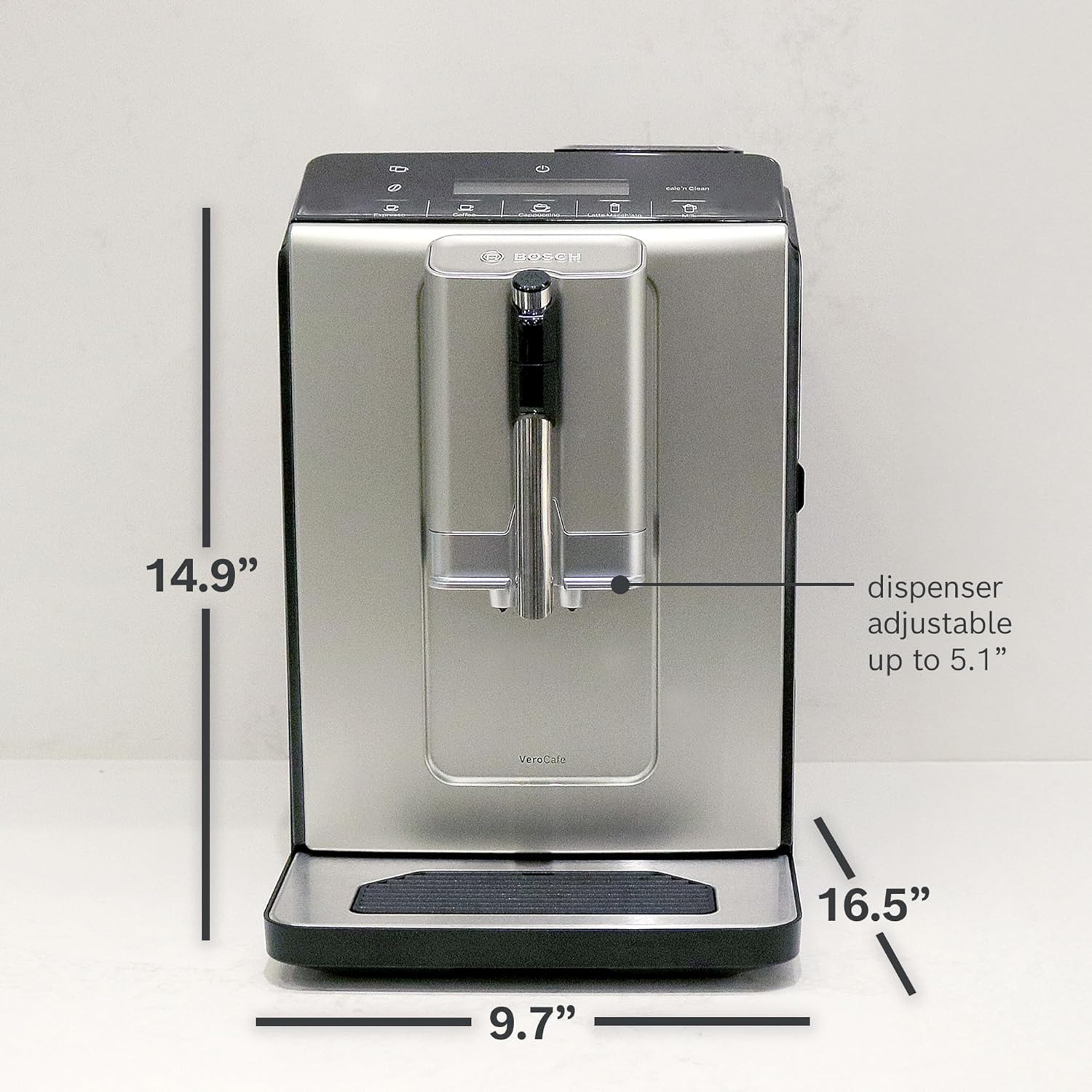 Bosch Fully Automatic Coffee and Espresso Machine - One-Touch Drinks, Barista Style, Double Cup Super Coffee Maker - Large Bean Capacity - Easy Clean, Maintenance - Black - TIU20307 woonhhop