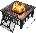 Devoko Outdoor Fire Pit, 32 Inch Firepit Table Metal Outdoor Fireplaces with Waterproof Cover for Outside Patio Camping wourant