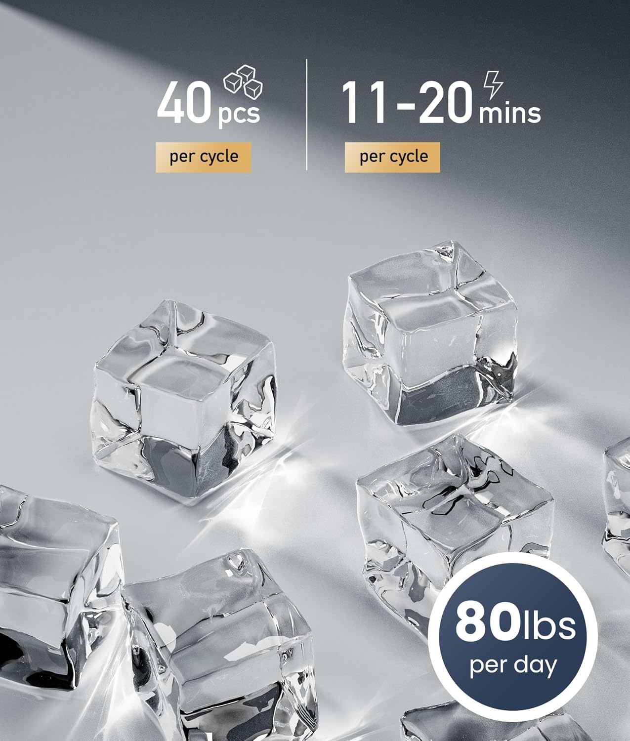 ecozy Portable Ice Maker Countertop, 9 Cubes Ready in 6 Mins, 26 lbs in 24 Hours, Self-Cleaning Machine wourant