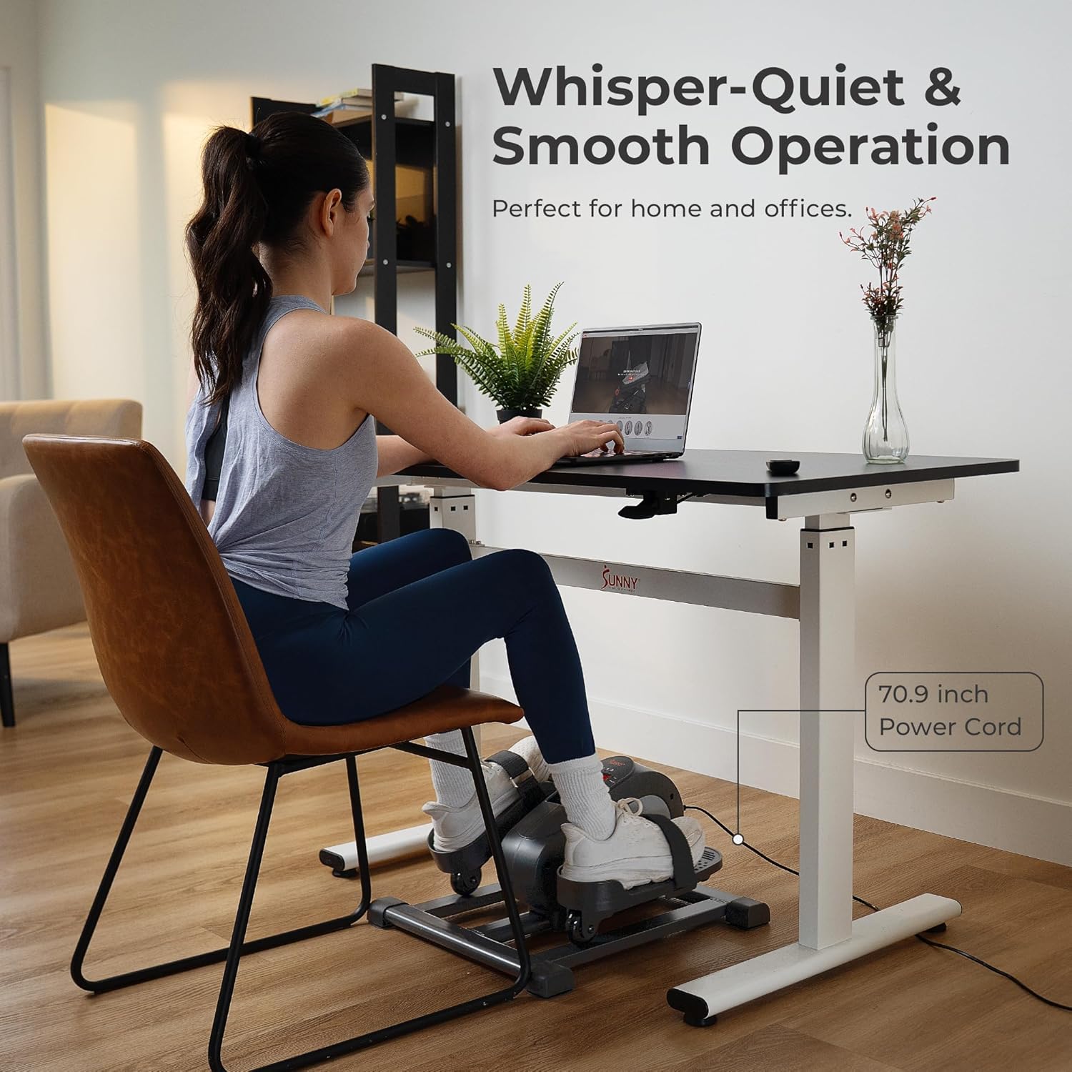 Sunny Health & Fitness Smart Mini Elliptical Trainer Indoor Under-Desk Pedal Exerciser for Seniors wourant