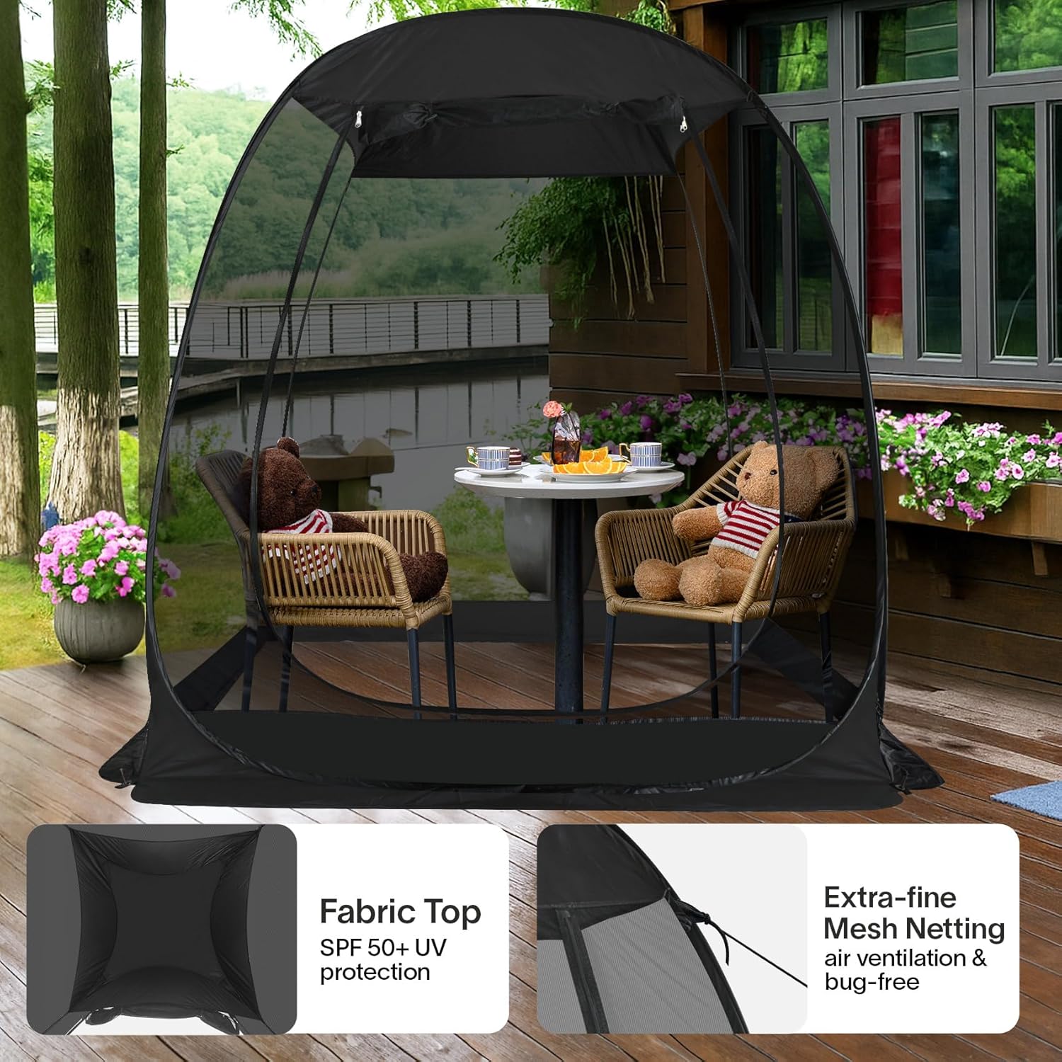 Screen gazebo, sleeps 6-10-15 people Igloo-style canopy tent with mosquito net on the sides Perfect for garden, patio, backyard wourant