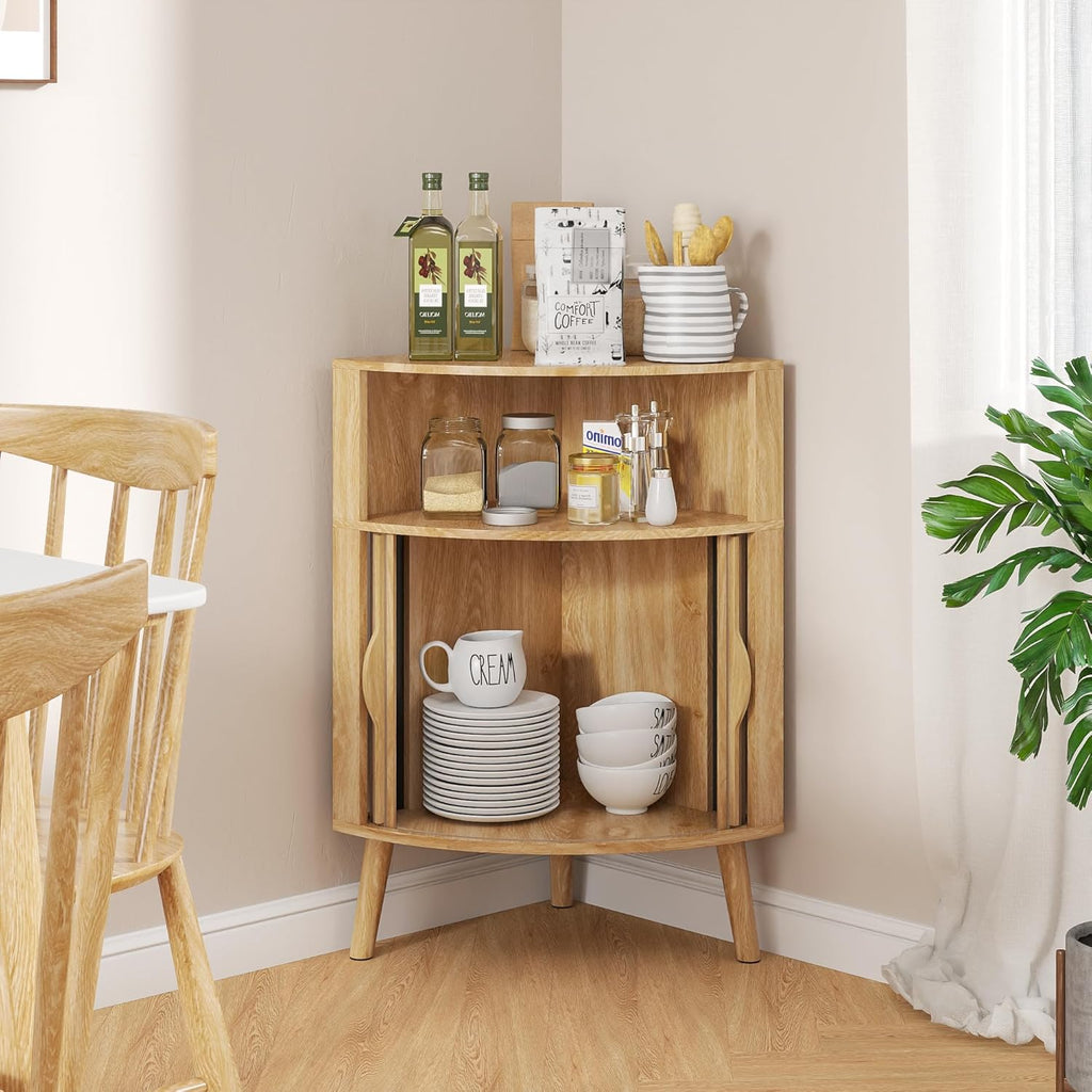 Corner Cabinet, 66.73'' Tall Modern Corner Bathroom Storage Cabinet wourant
