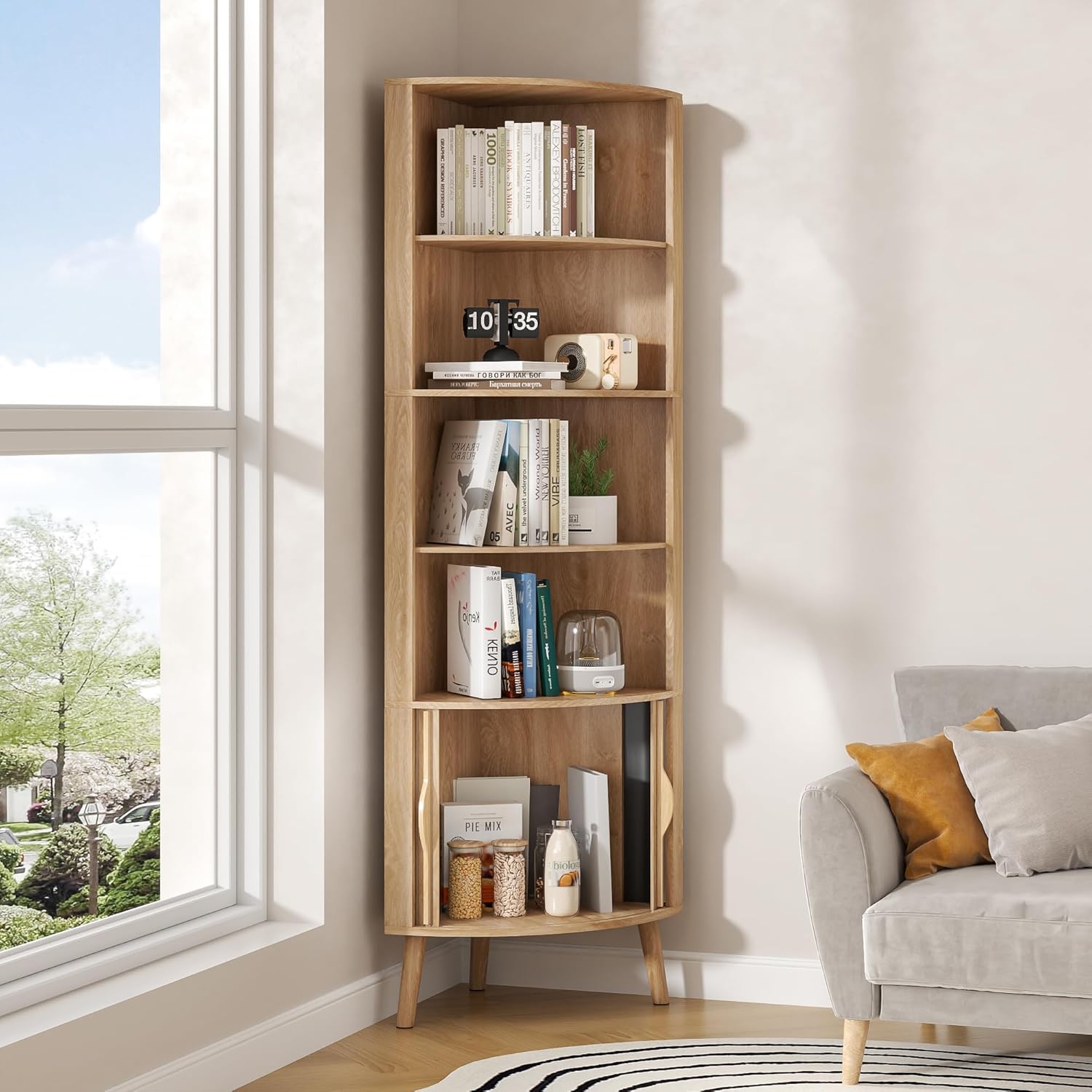Corner Cabinet, 66.73'' Tall Modern Corner Bathroom Storage Cabinet wourant