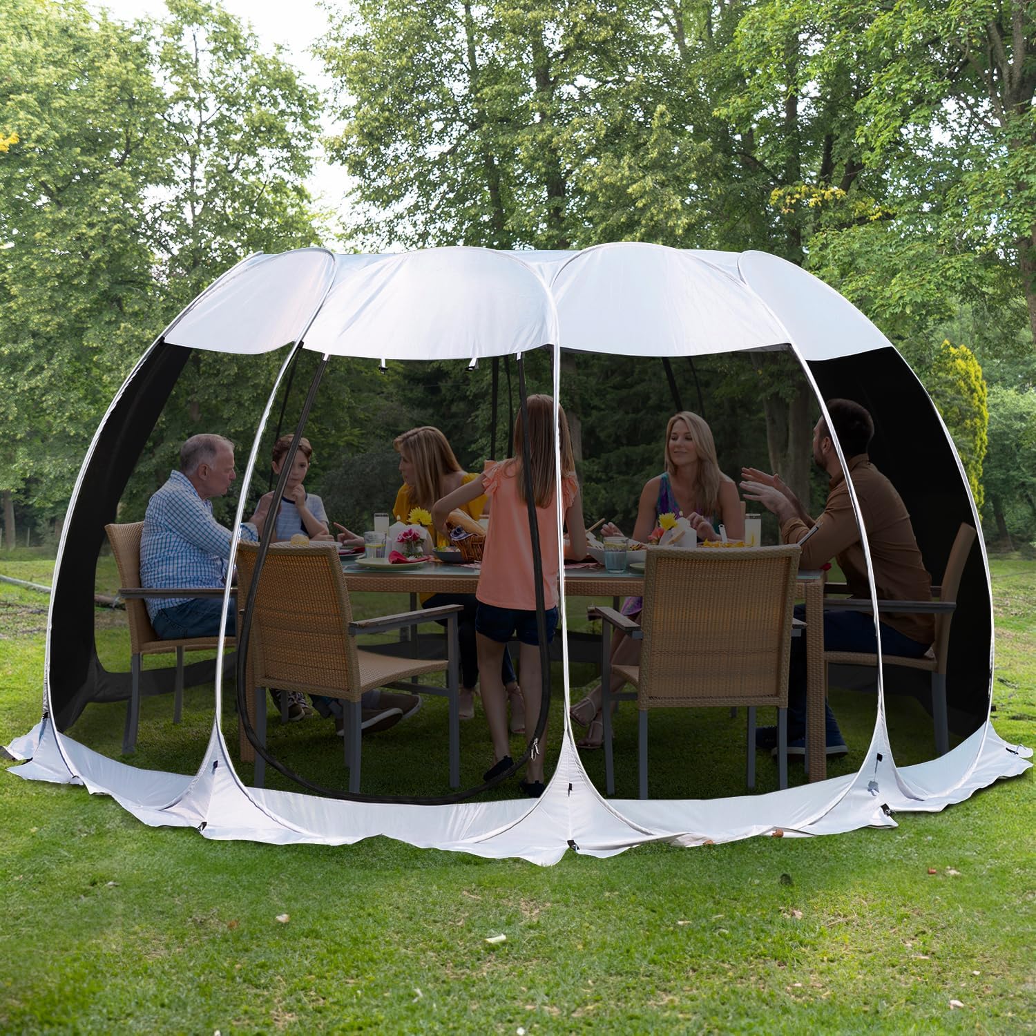 Screen gazebo, sleeps 6-10-15 people Igloo-style canopy tent with mosquito net on the sides Perfect for garden, patio, backyard wourant