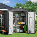 Gizoon Outdoor Storage Shed 6 x 4 Feet, Galvanized Metal Garden Shed wourant